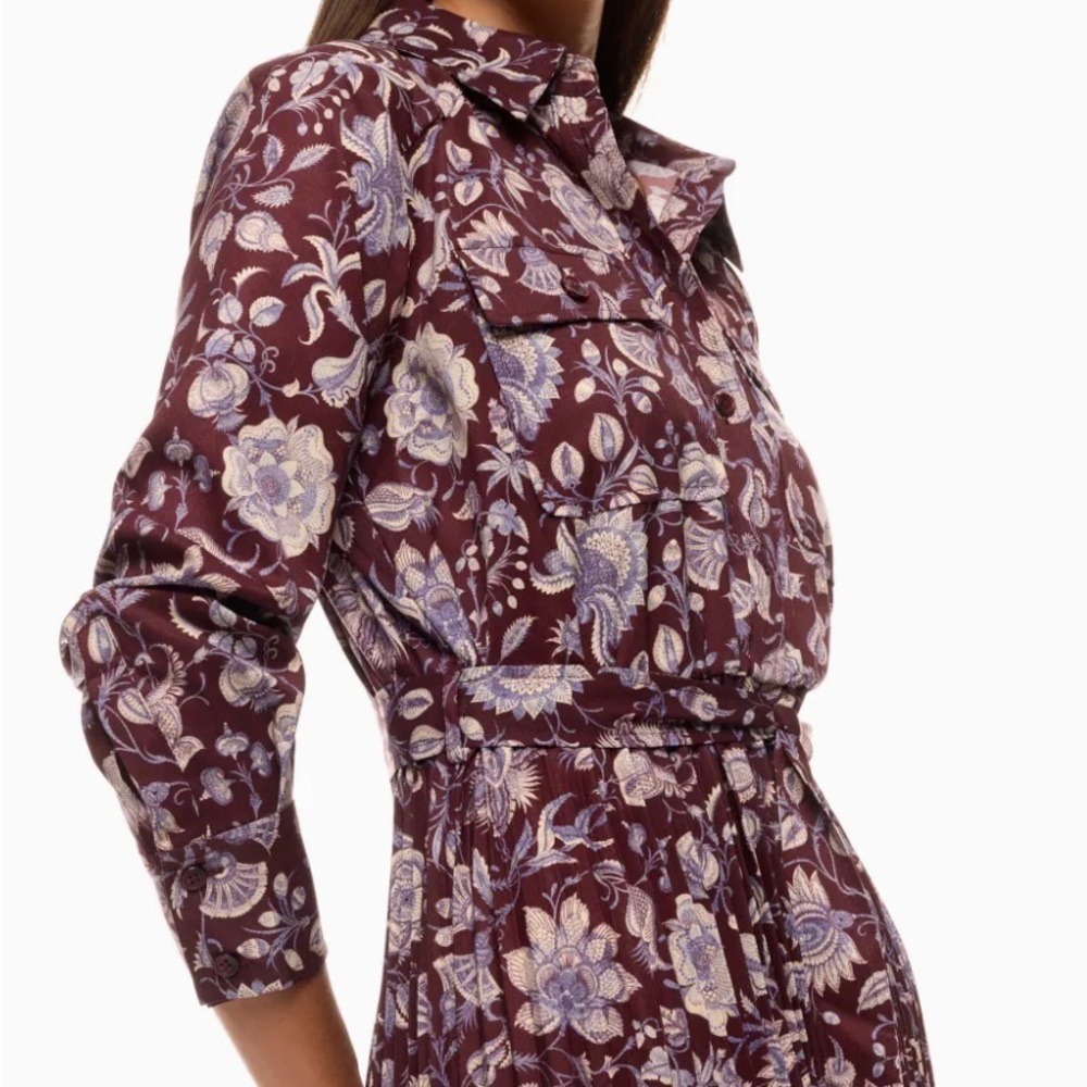 Derek Lam Purple Floral Long Sleeve Dress *torn*